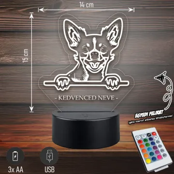 Csivava - 3D LED LÁMPA - Egyedi felirattal